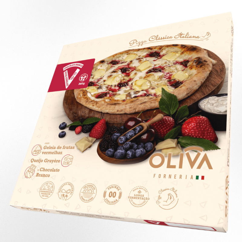 Pizza Chocolate Branco com Frutas Vermelhas - 1x410g